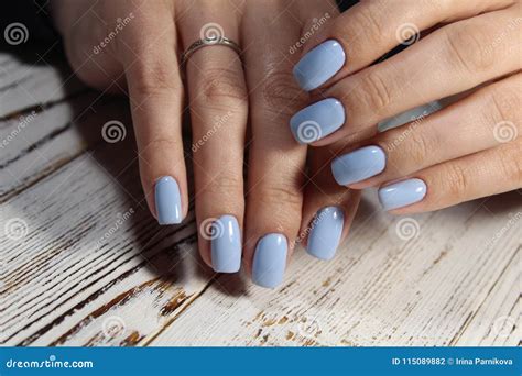 Glamorous Blue Manicure Stock Photo Image Of Luxurious 115089882