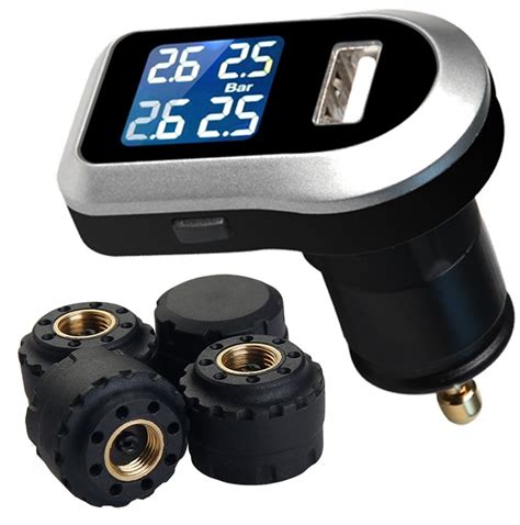 Tyre Pressure Monitoring System Lcd Tpms 4 External Sensors Wireless