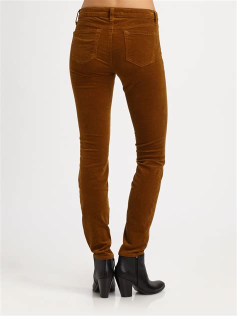 J Brand Corduroy Skinny Jeans In Moss Brown Lyst