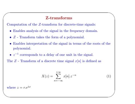 Z Transforms