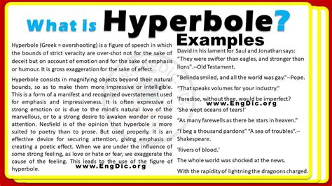 Examples Of Hyperbole In English Grammar Engdic