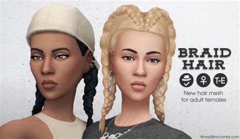 Sims 4 Ccs The Best Braid Hair For Females By Khrysasims
