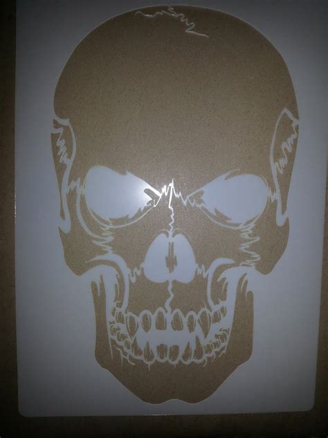 Crafts Painting Supplies Skull 4 Airbrush Stencil Spray Vision Template