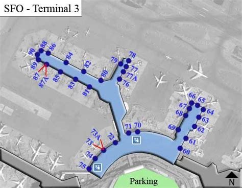 San Francisco Sfo Terminal Map Airport Terminal 3 San Francisco