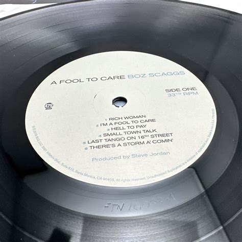 Boz Scaggs A Fool To Care Vinyl Lp 2015 Bonnie Raitt Memphis