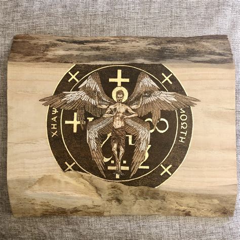Archangel Azrael with Azraels sigil in gold leaf : r/Pyrography