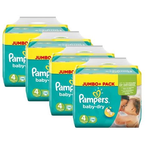 Pampers Baby Dry Taille 4 Maxi 7 18kg Jumbo Plus Pack 312 Couches