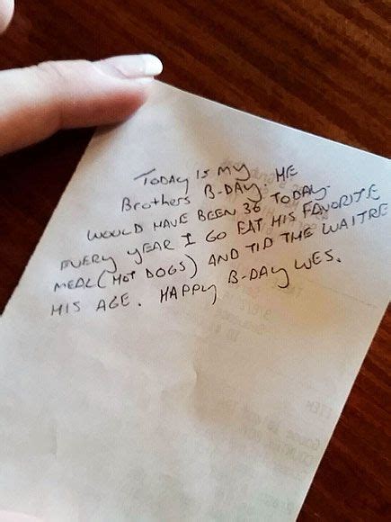 Waitress Gets Generous Tip And Note Explaining Why