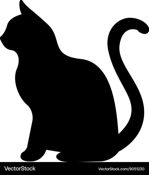 Black Silhouette Of Cat Royalty Free Vector Image