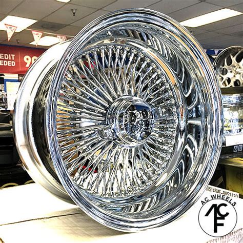 13x7 Wire Wheels Reverse 100 Spoke Staight Lace Chrome Rims Wire Wheel Connect