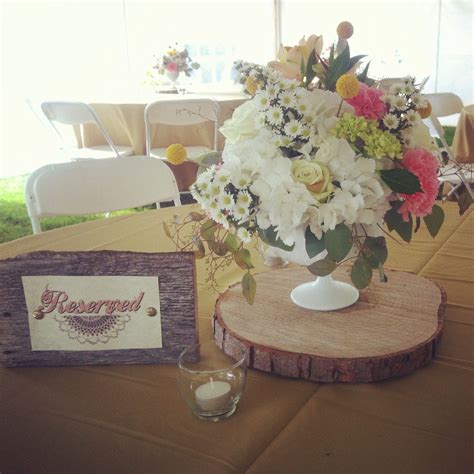 Centerpiece With Barnwood Reserve Sign Rustic Glam Wedding By Designed