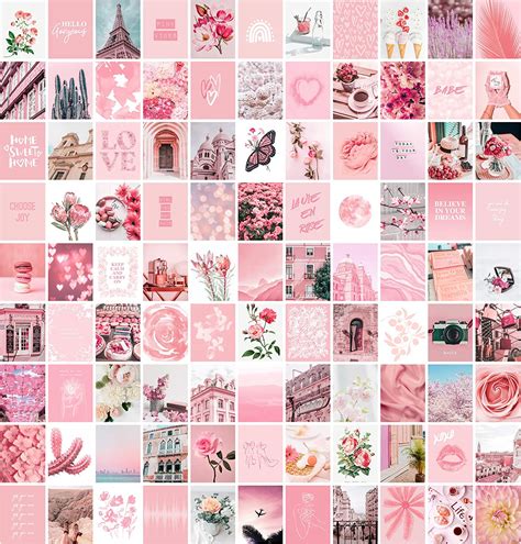 Amazonde Artivo Pink Aesthetic Wall Collage Kit 100 Set 10 2 X 15
