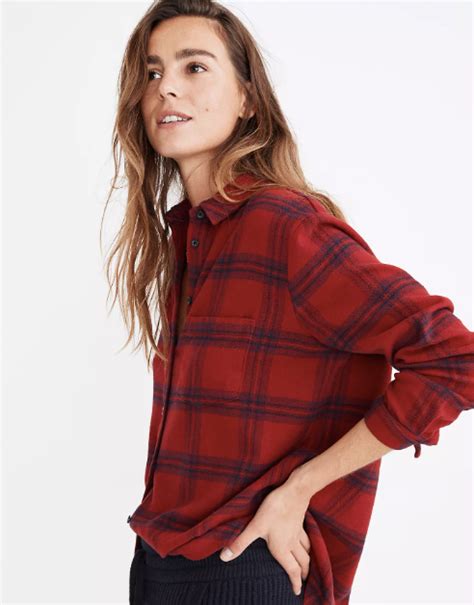 Madewell Flannel Oversized Ex Boyfriend Shirt In Windowpane