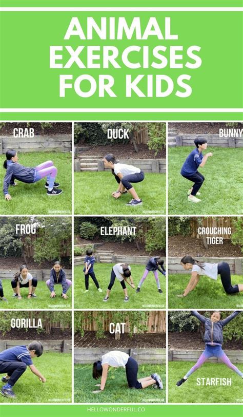 Animal Exercises For Kids Ejercicios De Psicomotricidad Yoga Para