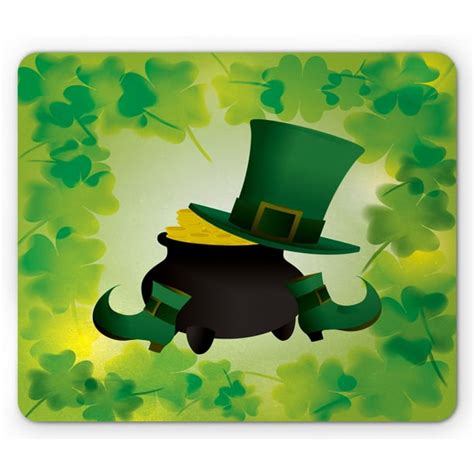 St Patricks Day Mouse Pad Leprechaun Hat Shoes Costume With Pot Of