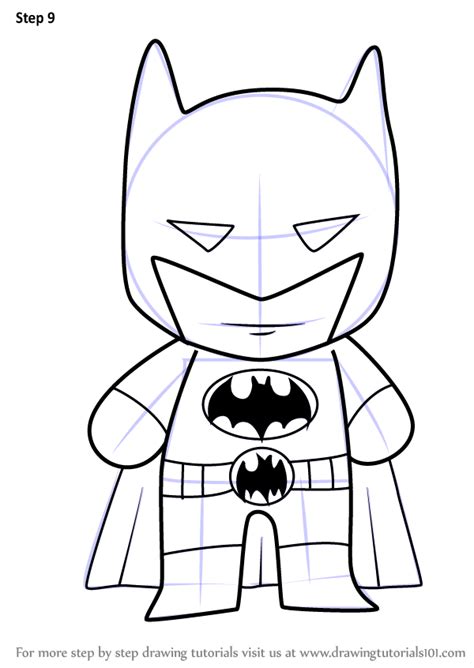 Learn How to Draw Kawaii Batman (Kawaii Characters) Step by Step