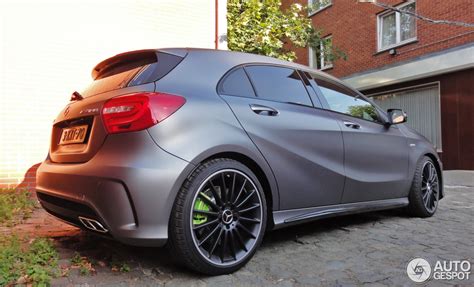 A 45 Amg In Matte Grey With Acid Green Calipers Autoevolution