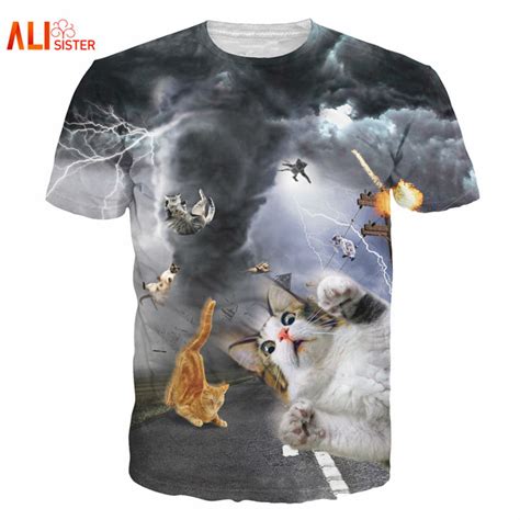 The most common cat hawaiian shirt material is cotton. Alisister New Fashion Women/men Funny Cat T Shirt Print ...