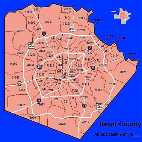 Bexar County Zip Code Map