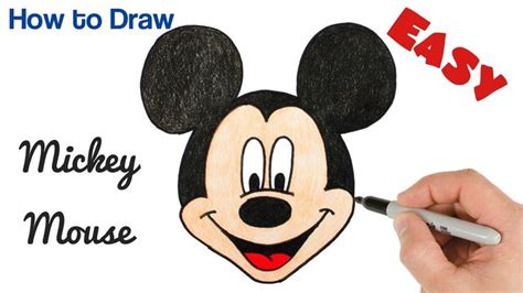 How To Draw Mickey Mouse Easy Cartoon Drawing For Kids Step By Step
