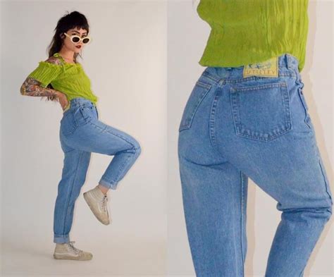 1980s 26 Waist High Rise Jeans Etsy High Waisted Jeans Vintage 80’s Outfits 80s Denim