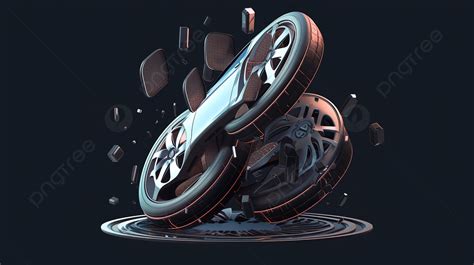 Futuristic Car With Its Wheels Dripping Down Background 3d