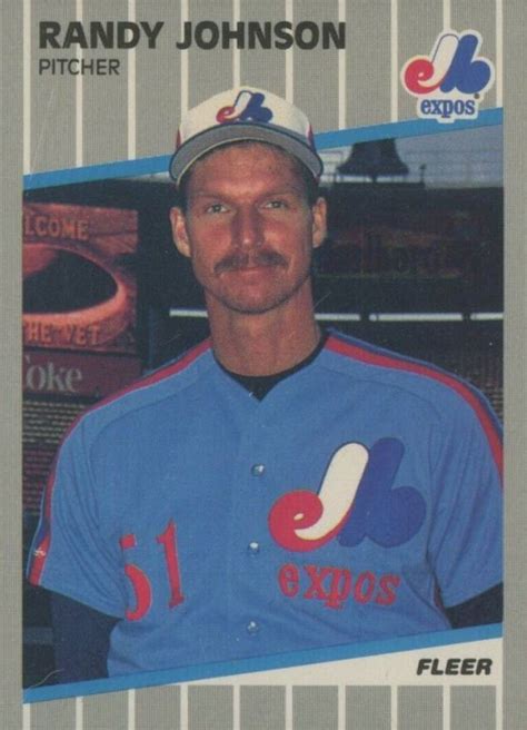 You have to wonder if the similarity is just a consequence of 1980s styles, a coincidence of timing, or a case of art imitating art. 1989 Fleer Randy Johnson #381-ad Baseball Card Value Price Guide