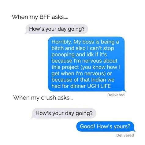 How You Text Your Best Friend Compared To How You Text Your Crush