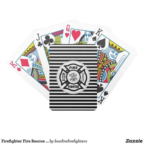 Firefighter Fire Rescue Playing Cards Firefighter Bicycle Playing