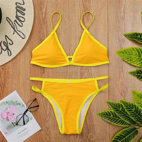 2019 Backless Yellow Swimwear Sexy Girl Bikini Buy Yellow Bikini