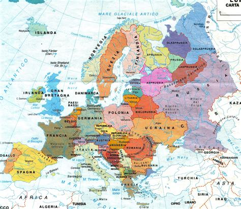 Cartina politica europa spagnolo | pubblicazione di mappe di grandi dimensioni. Cartina Muta Europa Grande