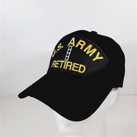 Us Army Cw4 Retired Mens Baseball Cap Hat Black Embroidered Etsy