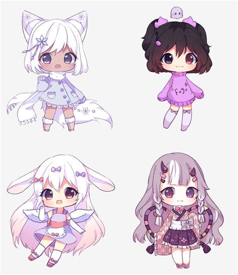 300 Cute Chibi Kawaii Cute Illustrations In A Kawaii Style