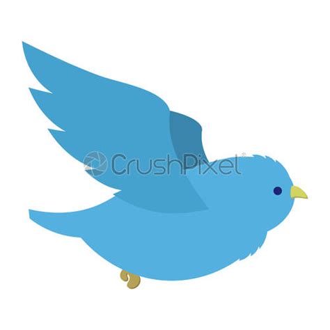Flying Blue Bird Illustration Stock Vector Crushpixel