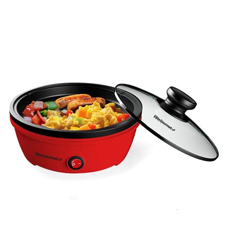 85 Personal Electric Skillet With Glass Lid Shop Elite Gourmet