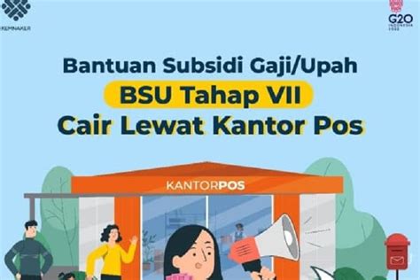 BSU Tahap 7 Cair Rp600 Ribu Lewat Kantor Pos Cek BLT Subsidi Gaji Di