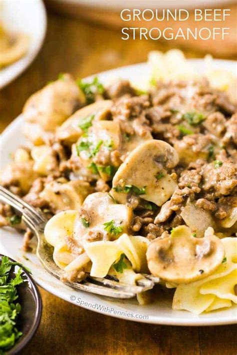 You know how we love easy ground beef recipes around here (hello cheeseburger macaroni), and this hamburger stroganoff is no exception. Ground Beef Stroganoff (Hamburger) - Spend With Pennies