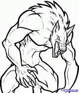 Werewolf Coloring Drawing Draw Pages Anime Step Kids Drawings Easy Werewolves Cartoon Dragoart Tattoo Character Adults Sketches sketch template