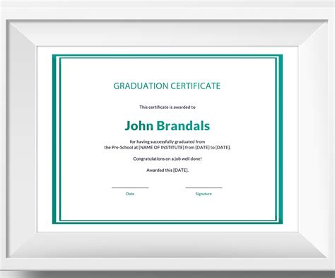 Free High School Graduation Certificate Template 116141