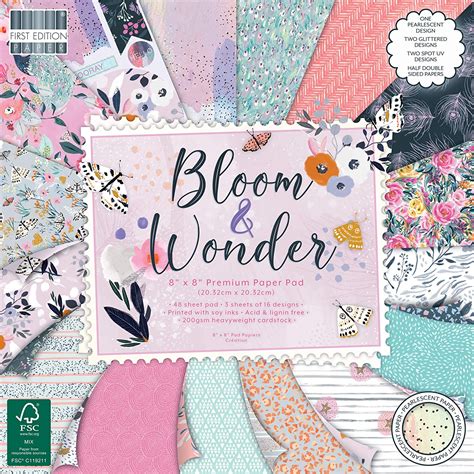 First Edition Fsc 8x8 Paper Bloom And Wonder 48 Sheet Pad