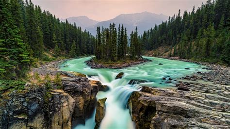 Wallpaper Jasper National Park Canada Waterfall 5k Travel 19537