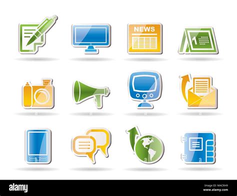 Communication Channels And Social Media Icons Vector Icon Set Stock