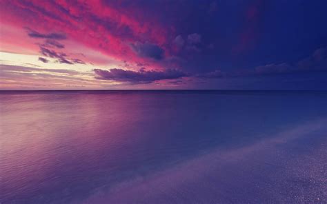 Purple And Pink Ocean Sunset Hd Wallpaper Background