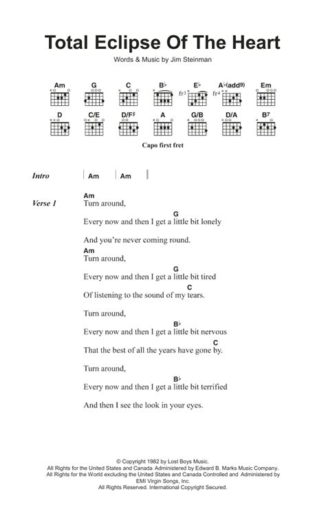 Tori amos — total eclipse of the heart. Total Eclipse Of The Heart Sheet Music | Bonnie Tyler ...