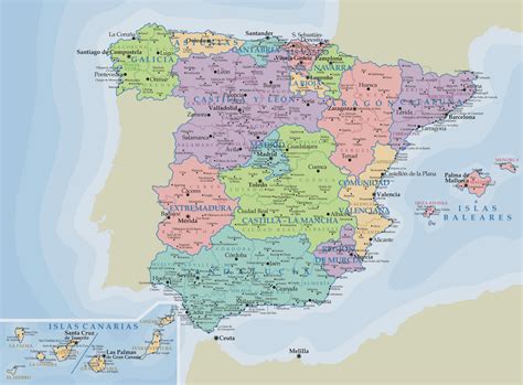 Mapa Político De España Tamaño Completo Ex