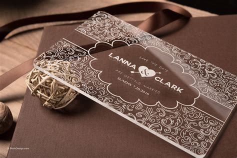 Fancy Clear Acrylic Wedding Invitation Lanna And Clark