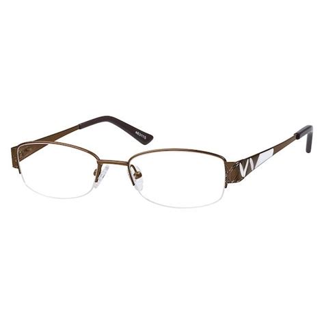 Zenni Womens Oval Prescription Eyeglasses Half Rim Brown Metal Eyeglasses Glasses Online