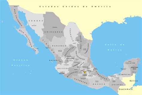 Mapa De La Division Politica De Mexico