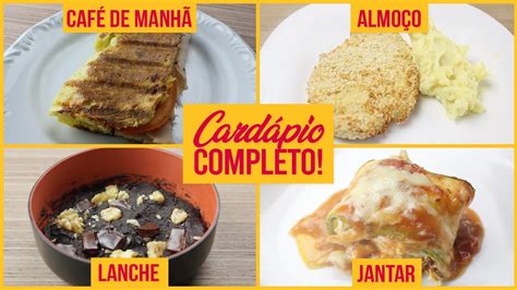 CardÁpio Fit Completo Café Da Manhã Almoço Lanche Da Tarde E