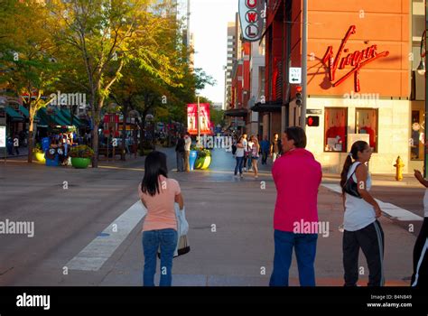 Downtown Denver Colorado Street Scene Stock Photo Alamy